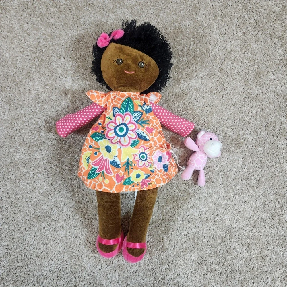 Scentsy Buddy Jaya Plush Doll Orange Floral Dress Pink Polka Dot Giraffe Toy 16